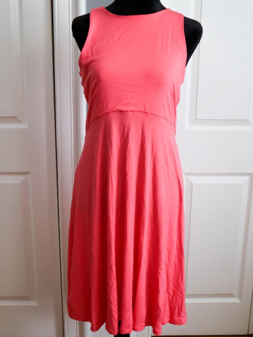 Athleta Santorini Thera Midi Dress Coral Petal Sz M Super Soft Modal Material